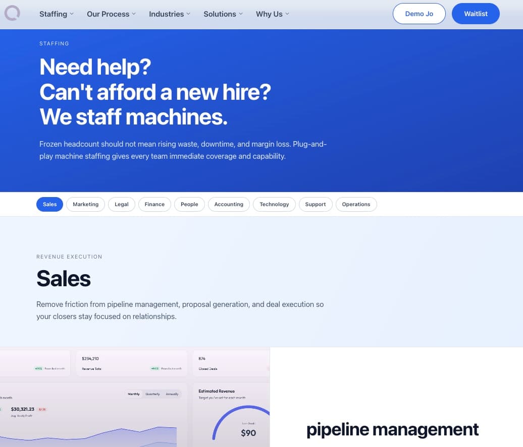 j0from product screenshot website concepts staffing website concept page for workforce services