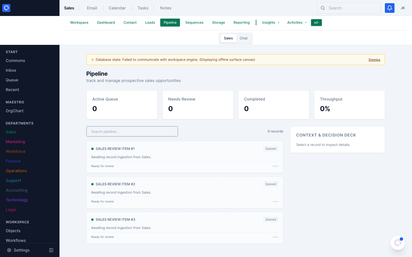 Live sales pipeline tracking commercial contractor bids, follow-ups, and win rates