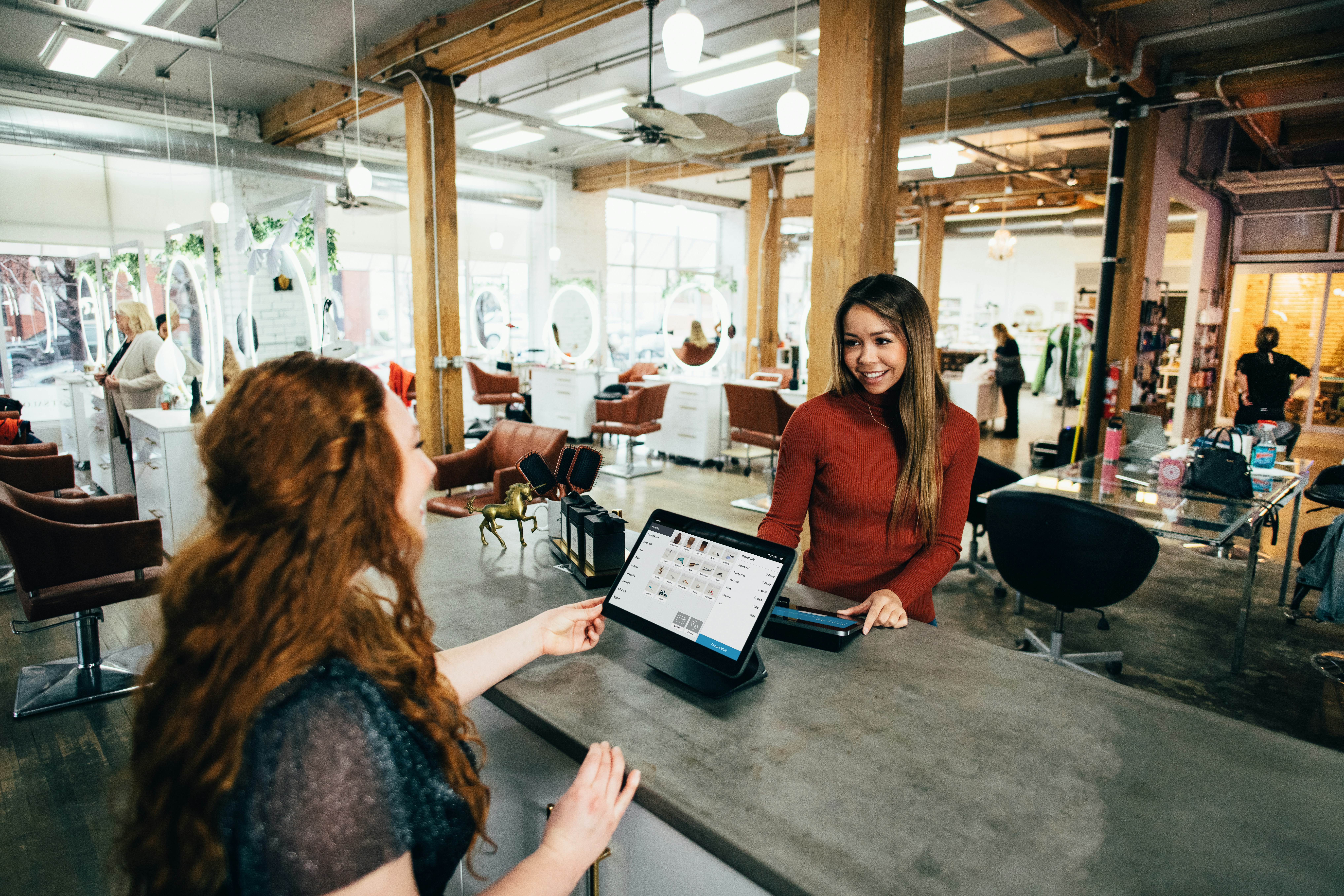 operations front desk check in with tablet