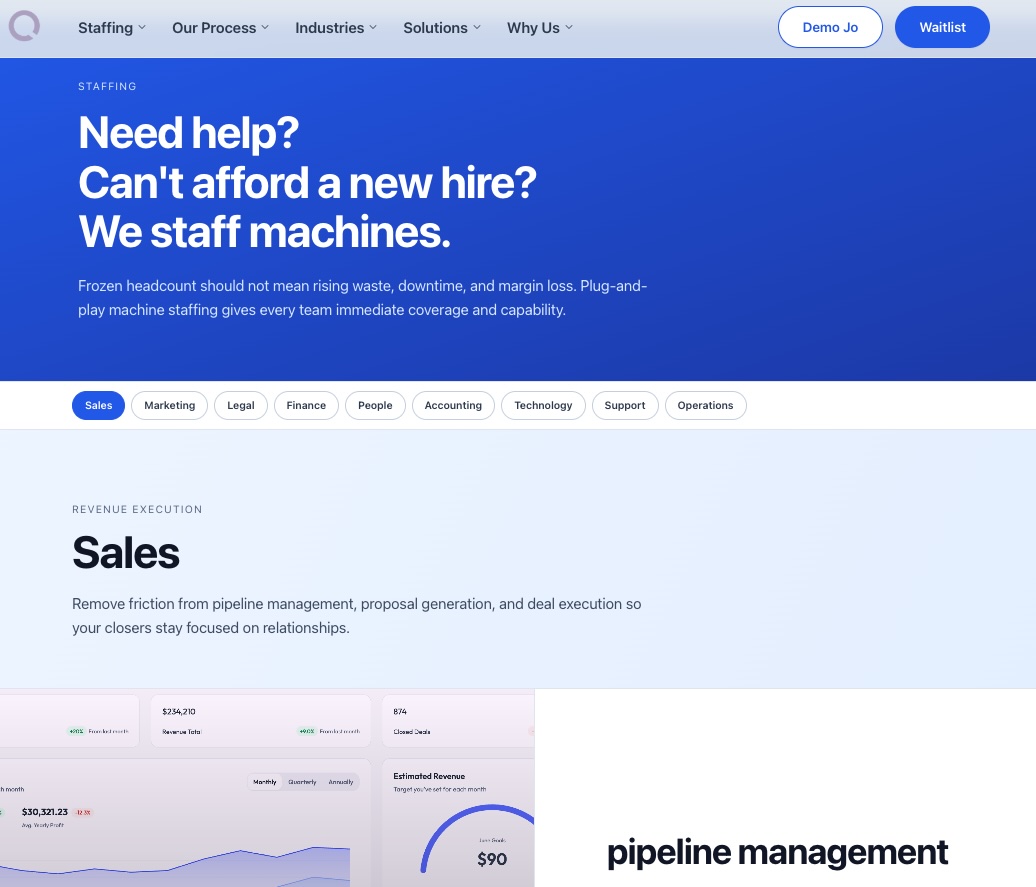 j0from product screenshot website concepts staffing website concept page for workforce services